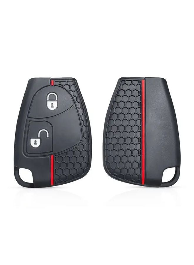 Mercedes Benz Key Fob Cover 2 Buttons Black Red Line Protector Case for CL55 CLK C230 C240 C320 W211 W203 - Image 3
